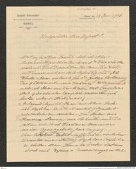 Nachlass Franz Steindachner, Brief von Gustav Schneider (junior) an Franz Steindachner (14.06.1906), Inv.Nr. 462.11, Seite 1